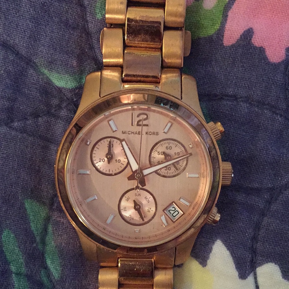 Rose Gold stainless steel MK watch